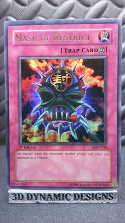 | Yugioh Mask of Restrict LON-018 1st Ultra Rare Labyrinth Of Nightmare HP ?? | - Image 1