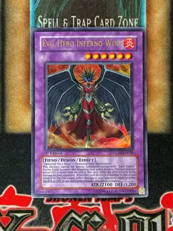 Yugioh Evil Hero Inferno Wing GLAS-EN038 Ultra Rare 1st Ed NM - Image 1