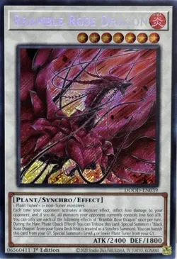 Yugioh! Bramble Rose Dragon - DOOD-EN039 - Secret Rare - 1st Edition Near Mint - Image 1