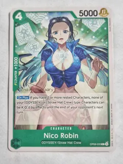 One Piece Card TCG - Nico Robin (OP09-033) 2nd Anniversary Stamp English Card - Image 1