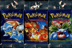 3x BASE SET Booster Packs (Artset) SEALED HANGER/LONG CRIMP WOTC Pokemon Cards - Image 2