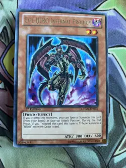 LCGX-EN031 Evil Hero Infernal Prodigy Rare 1st Edition NM Yugioh Card - Image 1