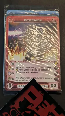 Chaotic Fire And Stone 3 Card Promo Featuring Cyrenox 10/100 Sealed - Image 1