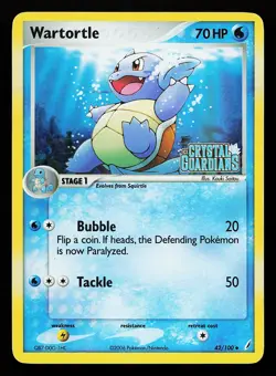 Wartortle 42/100 Reverse Holo EX Crystal Guardians Pokemon Card - Image 1