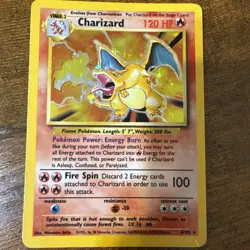 1999 Base Set Charizard Holo Pokemon Card 4/102 WOTC, LP+ Condition - Image 1