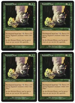 Squirrel Nest x4 4x 2001 Odyssey PLAYSET Green Uncommon Enchantment MTG NM AZ1 - Image 1
