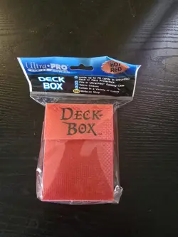 Ultra Pro Gaming Deck Box with NEW Write on Strip HOT RED - Image 1