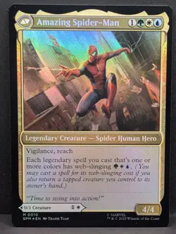 Peter Parker Marvel Amazing Spider-Man FOIL PreRelease stamped MTG Magic NM - Image 2