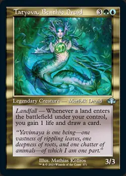 1 x Tatyova, Benthic Druid - Foil - Retro Frame - Dominaria Remastered - NM-Mint - Image 1