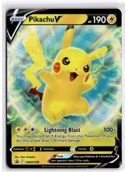 Pokemon TCG Pikachu V SWSH198 Sword & Shield Black Star Promo Ultra Rare - Image 1