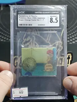 CGC 8.5 Pikachu/Sandshrew Lenticular Pokemon Meiji Super Change - 1998 - Image 2