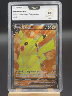 Carte Pokemon PIKACHU 157/172 V FA Full Art Epee et Bouclier 9 EB09 FR PCA 9.5 - Image 1