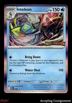 2025 Pokemon TCG Mega Evolution Black Star Promos #002 Inteleon STAMPED - Image 1