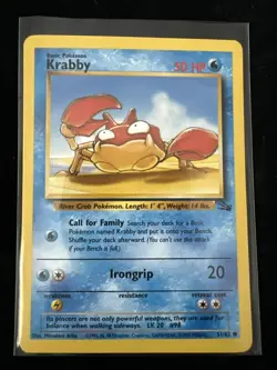 Pokemon TCG Krabby Fossil 51/62 Regular 1999-2000 Wizards Base Set Copyright... - Image 1