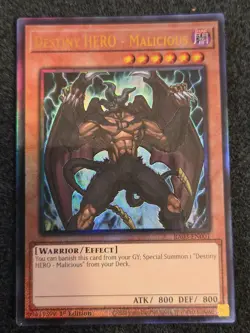 Yugioh! Destiny HERO - Malicious - RA03-EN001 - Prismatic Ultimate Rare - 1st Ed - Image 1