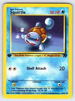 Squirtle 68/82 2000 Team Rocket 1st Edition Pokemon Card TCG Vintage WOTC Nm/Vlp - Image 1