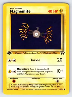 Magnemite 60/82 2000 Team Rocket 1st Edition Pokemon Card Vintage WOTC - Nm/Vlp - Image 1