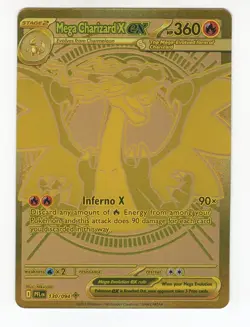 MEGA CHARIZARD X EX PHANTASMAL FLAMES #130/94 MEGA ULTRA RARE GOLD CARD - Image 1