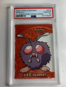 2000 Topps Pokemon TV #PC6 Venonat Clear Card Animation Series 3 PSA 10 GEM MINT - Image 1