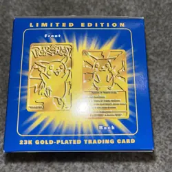 Pokemon Pikachu 23k Gold Plated Trading Card & Pokeball Burger King Sealed - Image 5