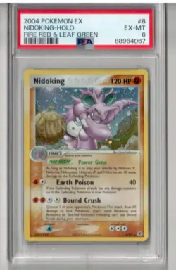2004 Pokemon EX Fire Red & Leaf Green Nidoking Holo Foil Card 8/112 PSA 6 - Image 1