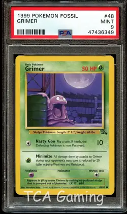 PSA 9 MINT Grimer 48/62 Fossil 1999-2000 (Red Logo) Pokemon Card 349 - Image 1