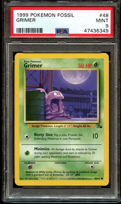 PSA 9 MINT Grimer 48/62 Fossil 1999-2000 (Red Logo) Pokemon Card 349 - Image 2