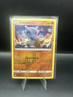 Pokemon TCG Cubone Reverse Holo Common Card Hidden Fates 37/68 - Image 1