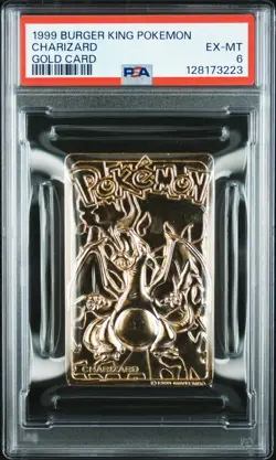 1999 BURGER KING POKEMON GOLD CARDS CHARIZARD PSA 6 - Image 1