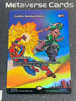 Magic MTG Goblin Bombardment Borderless Foil 0023 Marvel Spider-Man - Image 1