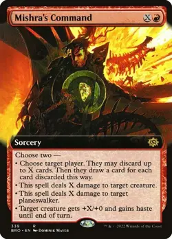 NM Extended Art Mishra's Command, MTG, The Brothers' War, Magic, 339 - Image 1