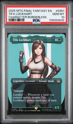 2025 MTG FINAL FANTASY CHARACTER BORDERLESS #0391 TIFA LOCKHART PSA 10 - Image 1