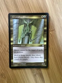 MTG Magic the Gathering Crystalline Sliver Card Stronghold LP - Image 1