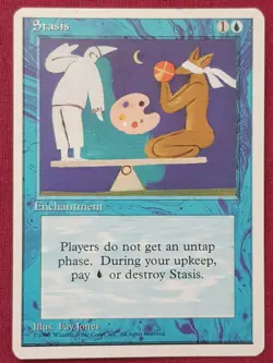 Magic The Gathering 4TH EDITION STASIS blue card MTG FOURTH - Image 1