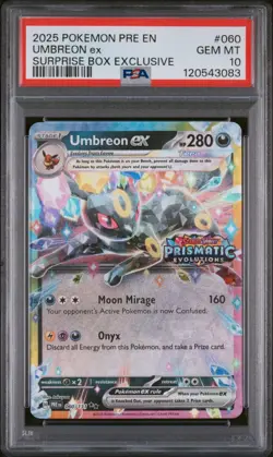 2025 Pokemon Umbreon Ex Surprise Box 060/131 Prismatic Evolutions Stamp - PSA 10 - Image 1