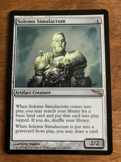MTG Magic the Gathering English Mirrodin Solemn Simulacrum FOIL NM - Image 1