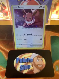 2021 Pokemon Eevee SWSH127 Black Star Promo Holo - NM with MISCUT! - Image 1