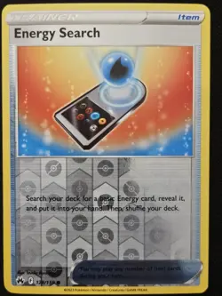 Energy Search 128/159 SWSH Crown Zenith Reverse Holo Trainer Pokemon TCG 2023 NM - Image 1