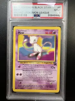 2000 Pokemon League Black Star Promo Mew #8 PSA 9 Mint - Image 1