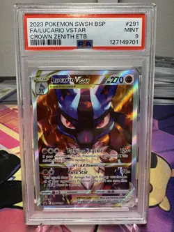 Lucario VSTAR SWSH291 SWSH: Sword & Shield Promo Cards Holo PSA 9 - Image 1