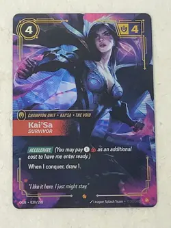 Kaisa Card Champion Rare 039/298 Kai'Sa Survivor Riftbound Foil ENGLISH - Image 1