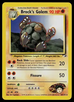 Pokemon Card - Brock's Golem Gym Heroes 20/132 Rare - Image 1