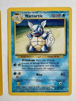 Pokemon TCG Base Set Starters Ivysaur 30/102 Wartortle 42/102 Card Lot NM - Image 3