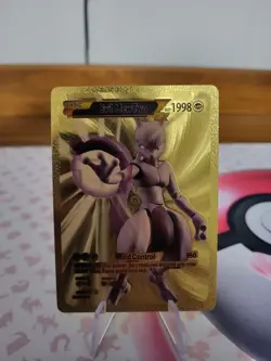 Pokemon Evil Mewtwo EX HP 1998 Gold Foil Fan Art Card Custom Display Card - Image 1