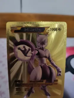 Pokemon Evil Mewtwo EX HP 1998 Gold Foil Fan Art Card Custom Display Card - Image 2
