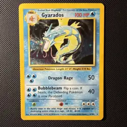 Pokemon TCG Gyarados Base Set Holo Rare Card 6/102 Excellent Condition - Image 1
