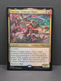 Carnage, Crimson Chaos Prerelease FOIL Marvel's Spider-Man MTG Magic LP - Image 1