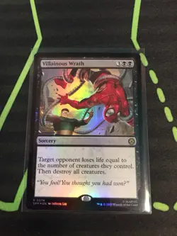 MTG Magic The Gathering Villainous Wrath Foil Prerelease Promo Spider-Man Black - Image 1