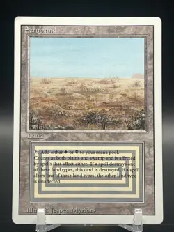MTG Scrubland Revised Edition - Dual Land - Lightly Played LP - Vintage 1994 - Image 1