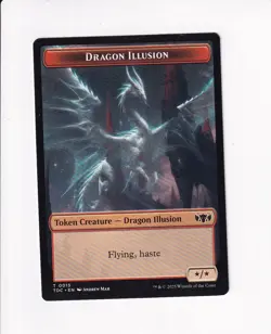 MAGIC COMMANDER: TARKIR: DRAGONSTORM DOUBLE TOKEN DRAGON ILLUSION / MONK (#2) - Image 1